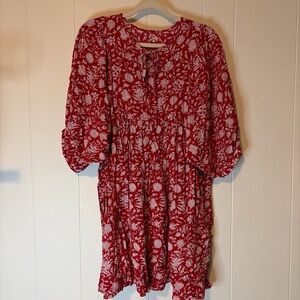 SHEIN Red Floral Mini Dress